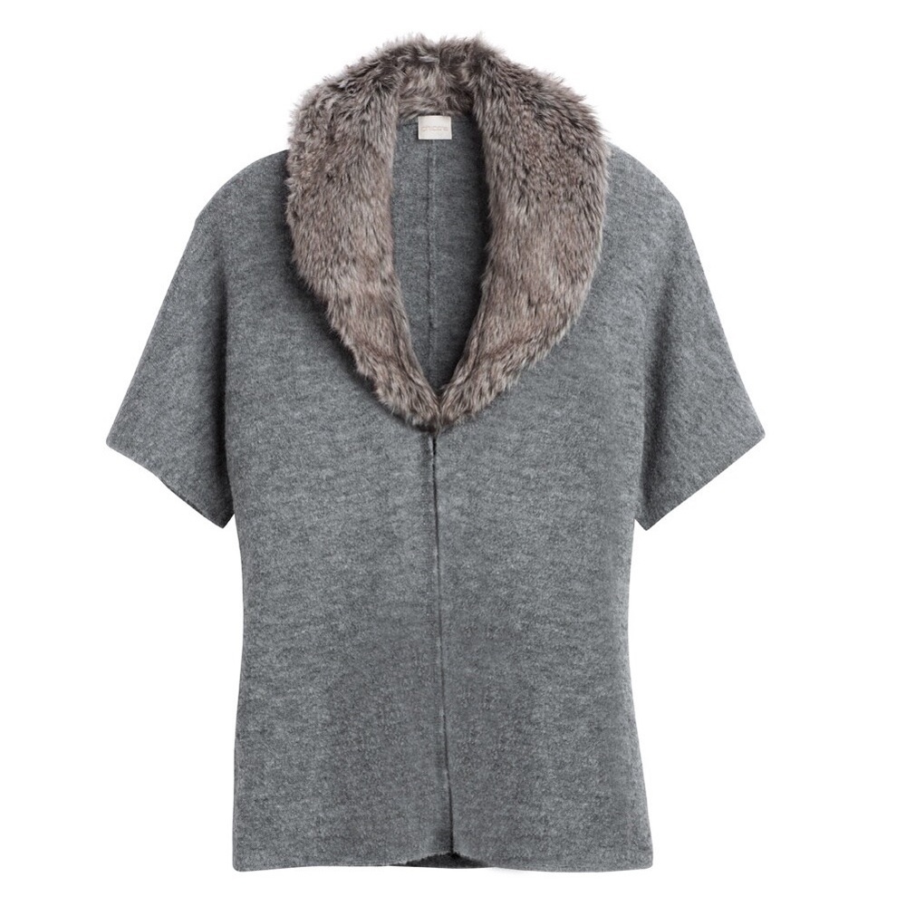 Chico’s Lillian Faux Fur Collar Cardigan
